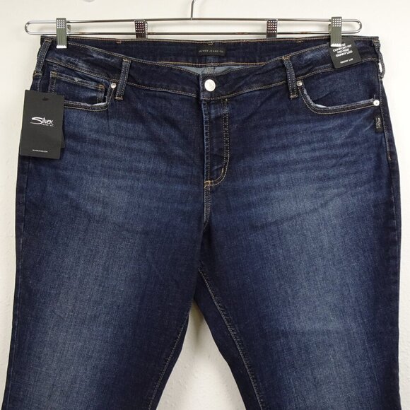 Silver Jeans Elyse Skinny Leg Women's Plus Size 22W Blue Denim Stretch - Picture 2 of 11